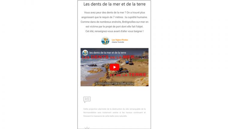 Création - vidéo "Les dents de la mer et de la Terre" en format mobile